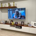 Built in Wall mounted entertainment tv unit, floating shelf