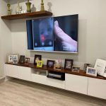 Built in Wall mounted entertainment tv unit, floating shelf