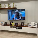 Built in Wall mounted entertainment tv unit, floating shelf